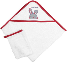 Zestaw ręcznik z kapturem i rękawica kąpielowa Rabbit