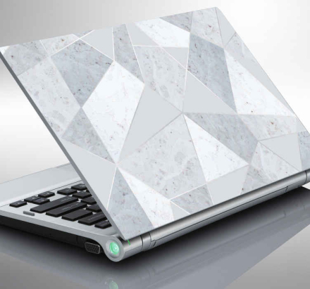 Stickers voor laptop Eenvoudig grijs driehoekig marmer