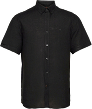 Douglas Linen Ss Shirt-Classic Fit Shirts Linen Shirts Svart Morris*Betinget Tilbud