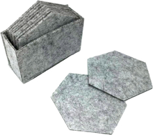 Glasbrikker i filt, heksagonformet med holder - 10 stk