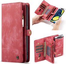 Caseme - vintage 2 in 1 portemonnee hoes - Samsung Galaxy A80 - Rood
