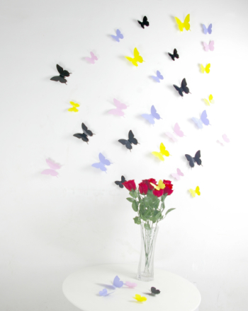 3D Fjärilsdekor -Mixade färger