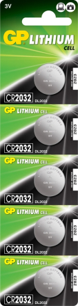 Knappcell GP Lithium CR 2032 - 5-pack