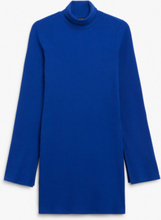 Long sleeve turtleneck mini dress - Blue