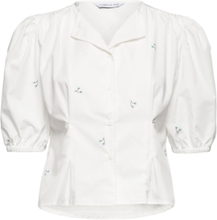 Tiffany Blouse Tops Blouses Short-sleeved White Camilla Pihl