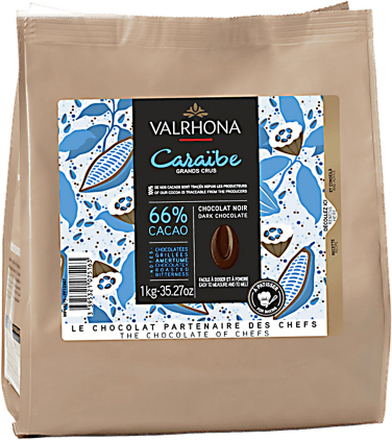 Valrhona Caraibe 66% Mørk Sjokolade, 1 kg