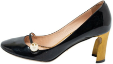 Pre-eide Patent Leather Pearl Detail Mary Jane Pumps
