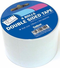 4 Ruller med Dobbelsidig Tape - 18mm x 8 meter