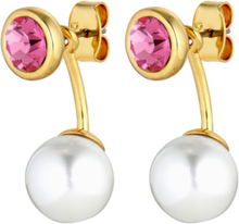 Toni Sg Rose / White Pearl Accessories Jewellery Earrings Studs Rosa Dyrberg/Kern*Betinget Tilbud
