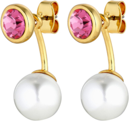 Toni Sg Rose / White Pearl Accessories Jewellery Earrings Studs Pink Dyrberg/Kern