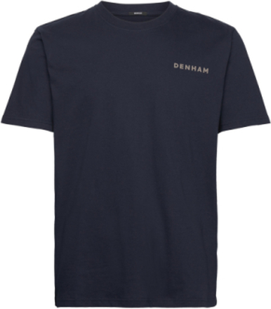 Mens Shirt T-Shirt 1/2 Sleeve T-shirts Short-sleeved Marineblå Denham*Betinget Tilbud