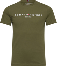 U Essential Tee S/S T-shirts Short-sleeved Grønn Tommy Hilfiger*Betinget Tilbud