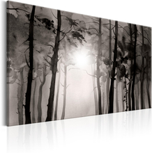 Canvas Tavla - Foggy Forest - 90x60