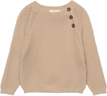 Knitted Plain Pullover Tops Knitwear Pullovers Beige Copenhagen Colors