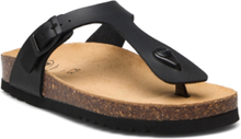 Sl Nicole Pu Leather Black Shoes Summer Shoes Sandals Flip Flops Black Scholl
