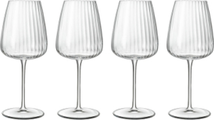 Hvidvinsglas Chardonnay Optica 4 Stk. Home Tableware Glass Wine Glass White Wine Glasses Nude Luigi Bormioli