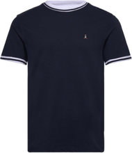 Org Piq Tee Ribbed T Tops T-shirts Short-sleeved Blue Original Penguin