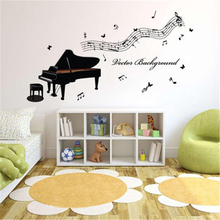 Removable Piano Music Wall Sticker Bedroom Study Art Mural Home Decor