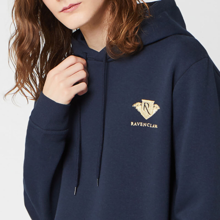 Harry Potter Ravenclaw Unisex Embroidered Hoodie - Navy - L