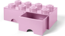 LEGO opbevaringskasse med 2 skuffer - Lyserød