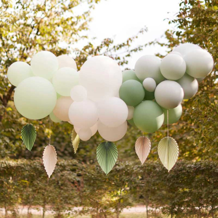 ECO ballongbåge med dekorationer, grön