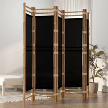 vidaXL Rumsavdelare 5 paneler hopfällbar 200 cm bambu och kanvas
