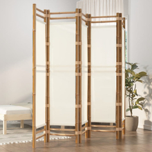 vidaXL Rumsavdelare 5 paneler hopfällbar 200 cm bambu och kanvas