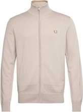 Classic Zip Cardigan Tops Knitwear Full Zip Jumpers Beige Fred Perry