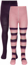 Minymo leggings meisjes katoen roze/paars 2 stuks mt 128-134
