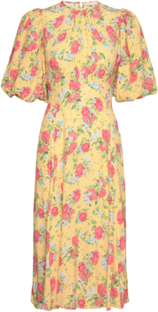 Spring Puffed Dress Dresses Summer Dresses Gul By Ti Mo*Betinget Tilbud