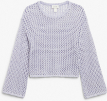Open knit long sleeved top - Purple