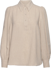 Slfviva Ls Linen Top B Shirts Linen Shirts Creme Selected Femme*Betinget Tilbud