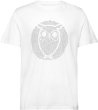 Regular Fit Owl Chest Print - Gots/ Tops T-Kortærmet Skjorte White Knowledge Cotton Apparel