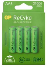 GP: ReCyko Laddningsbara AA-batterier 2100mAh 4-p