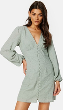 VILA Malina Puff Sleeve Short Dress Green Milieu Detail: 42