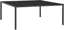 vidaXL Trädgårdsbord svart 170x170x74,5 cm stål och glas