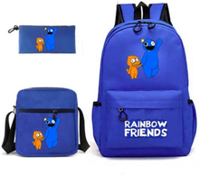 Rainbow Friends ryggsäck barn pennskrin axelremsväskor pack (3st)