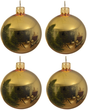 20x Gouden glazen kerstballen 10 cm glans