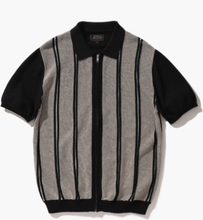 Beams+ - Short Sleeve Zip Knit Shirt Jacquard - Sort - XL