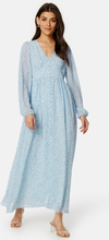 ONLY Amanda L/S Long Dress Cashmere Blue AOP:Al XS