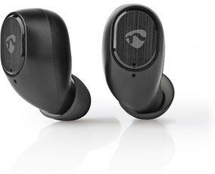 Nedis Fullt Trådlösa hörlurar | Bluetooth® | Maximal batteritid: 3 timmar | Tryck på Kontroll | Batteri hölje | Inbygd mikrofon | Stöd för röststyrning | Svart
