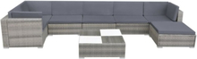 Garden sofa set 24 pcs. Poly rattan gray
