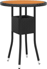 vidaXL Trädgårdsbord Ø60x75 cm akaciaträ och konstrotting svart