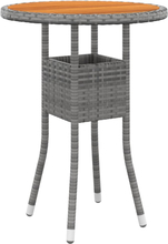 vidaXL Trädgårdsbord Ø60x75 cm akaciaträ och konstrotting grå