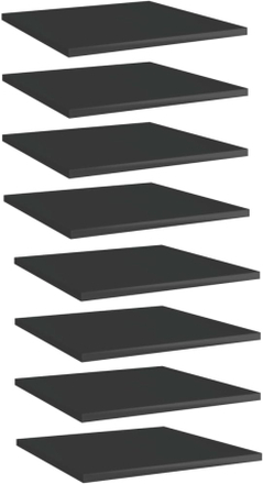vidaXL Hylleplater 8 stk høyglans svart 40x40x1,5 cm sponplate