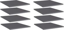 vidaXL Hylleplater 8 stk høyglans grå 40x50x1,5 cm sponplate
