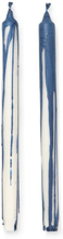 Ferm Living Stearinljus Dryp 2-P Blå