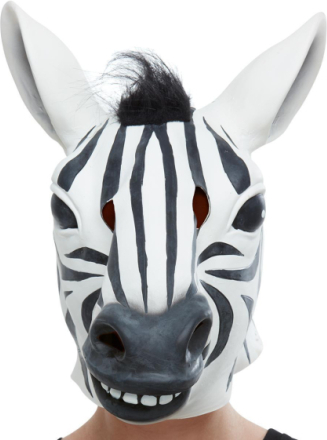 Heltäckande Zebra Latexmask