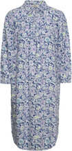 Viscose Midi Dress With All-Over Print Knælang Kjole Blue Esprit Casual