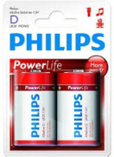 2x Phillips batterijen R20 D long lasting